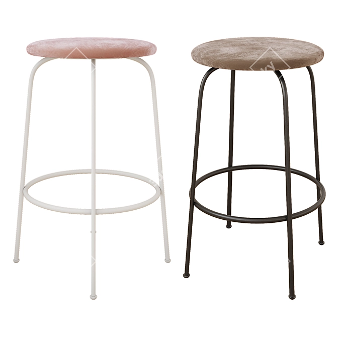 Sleek Afteroom Counter Stool 3D model image 1