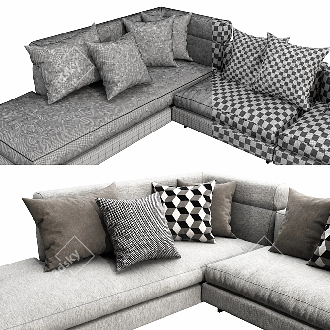 Contemporary Minotti Alexander Sofa 3D model image 3