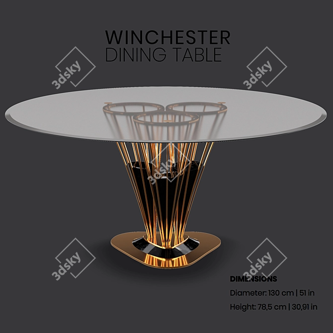 Glamorous Twist Winchester Dining 3D model image 1