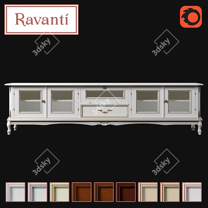 OM Ravanti TV Stand - No. 4 | Stylish and Spacious Entertainment Center 3D model image 1