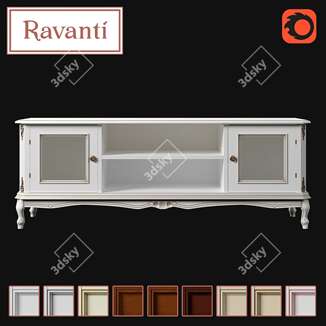 Ravanti TV Stand in Various Colors 3D model image 1