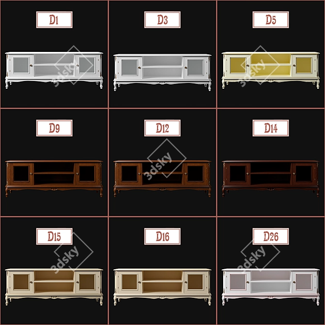 Ravanti TV Stand in Various Colors 3D model image 3