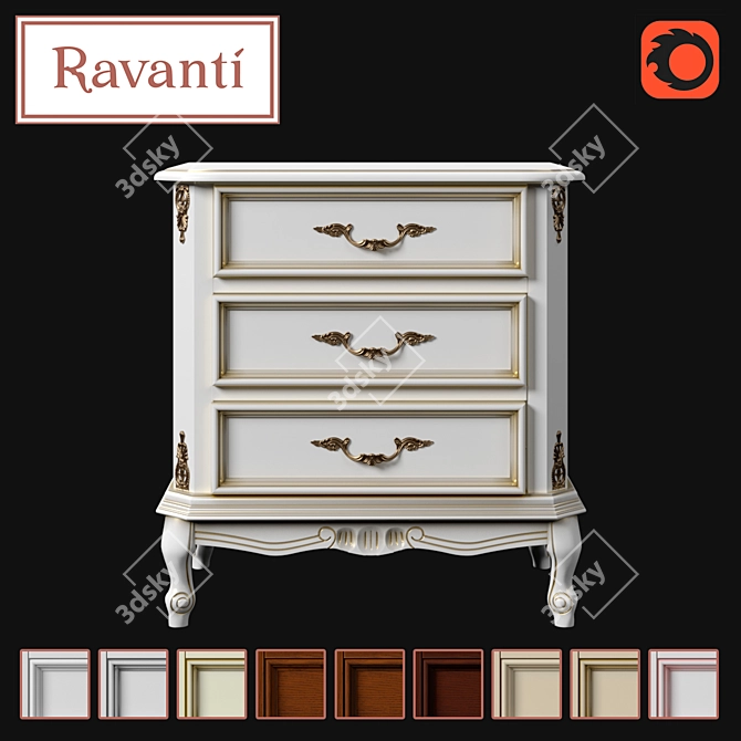 Ravanti Bedside Table: Elegant and Functional 3D model image 1