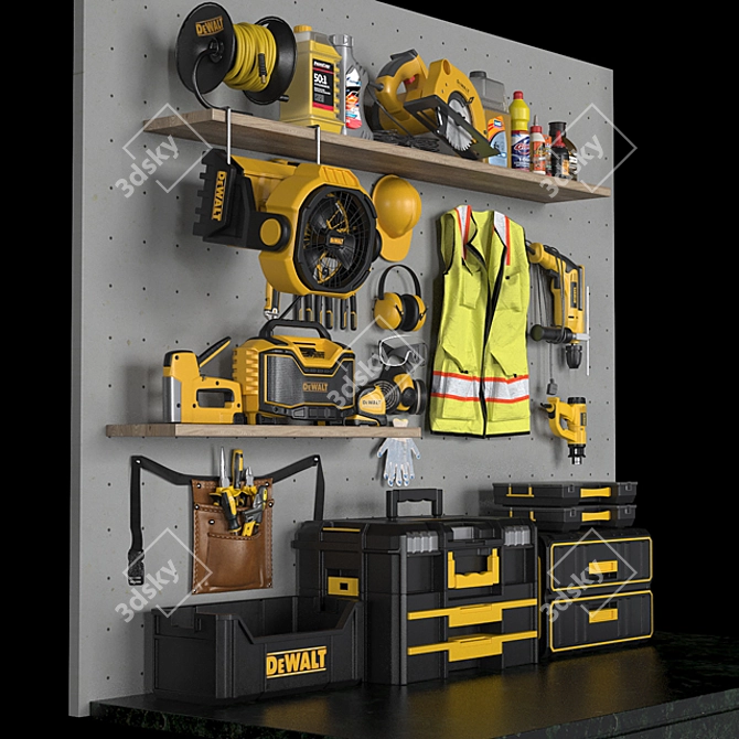 Essential Garage Tools Set 3D model image 2