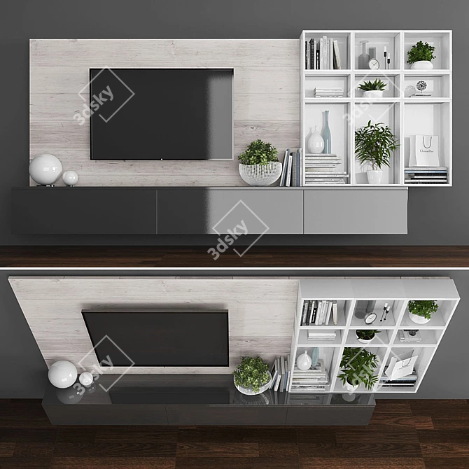 Modern TV Stand Set 064 3D model image 1