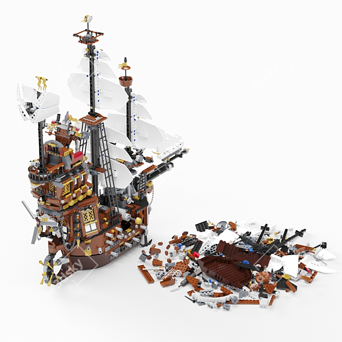 Pirate's Ultimate Ship Adventure 3D model image 2