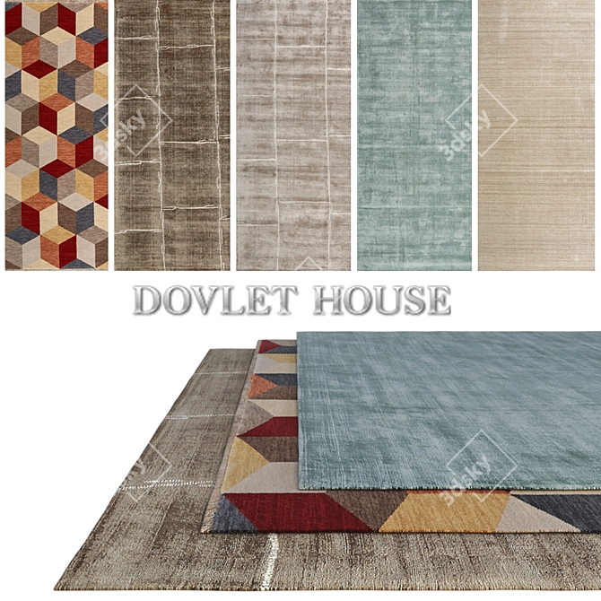 Luxury Dovlet House Carpets (Set of 5) 3D model image 1