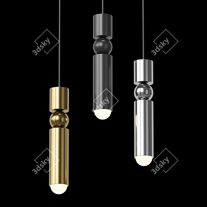 Sleek Plumb Pendant Lamp 3D model image 1