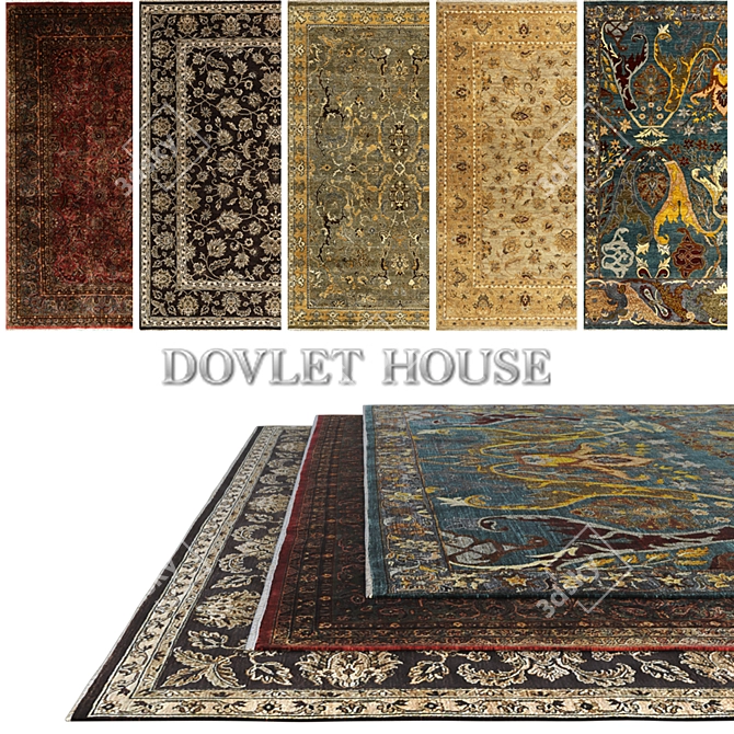 DOVLET HOUSE Carpets Set 3D model image 1