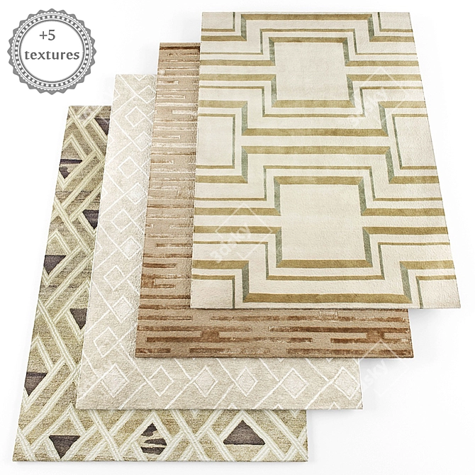 Modern Style Rug Set | 5 Bonus Textures 3D model image 1