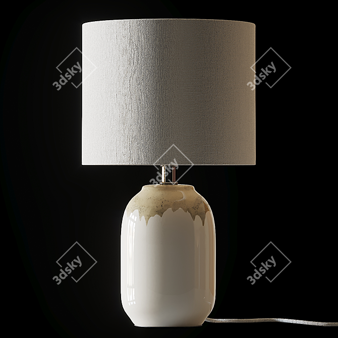 Elegant Ceramic Bedside Lamp 3D model image 1