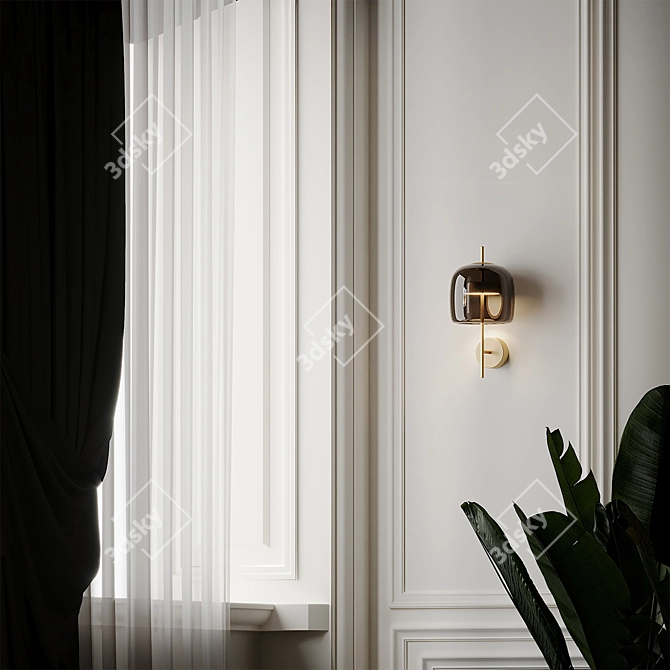 Elegant Vistosi JUBE AP Glass Wall Lamp 3D model image 2