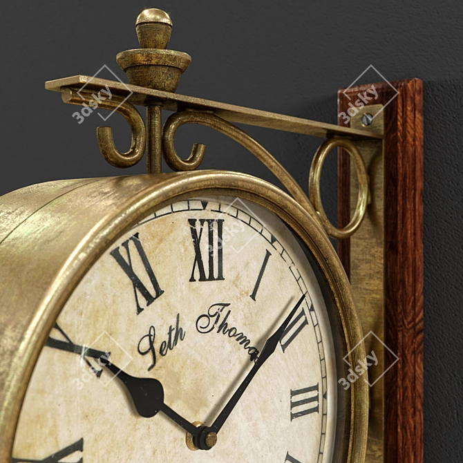 Elegant Dual-Sided Eichholtz Station Clock 3D model image 2