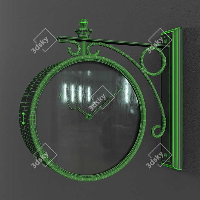 Elegant Dual-Sided Eichholtz Station Clock 3D model image 3