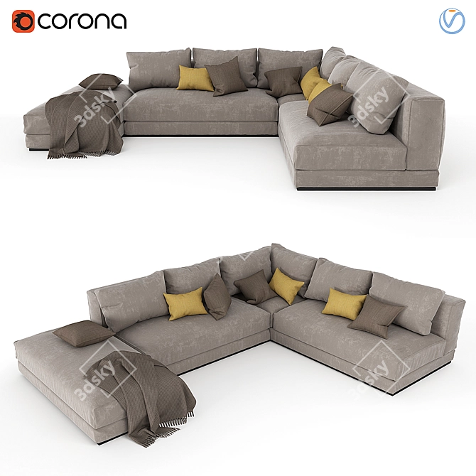 3D Max Sofa Render: Vray & Corona 3D model image 1