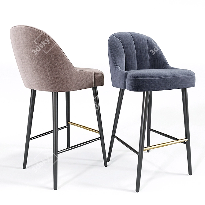 Elegant Margot Bar Chair: Perfect for Any Space 3D model image 2