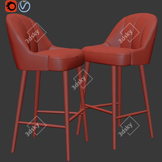 Elegant Margot Bar Chair: Perfect for Any Space 3D model image 3