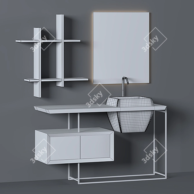 Title: Modern Bathroom Furniture Set 3D model image 2