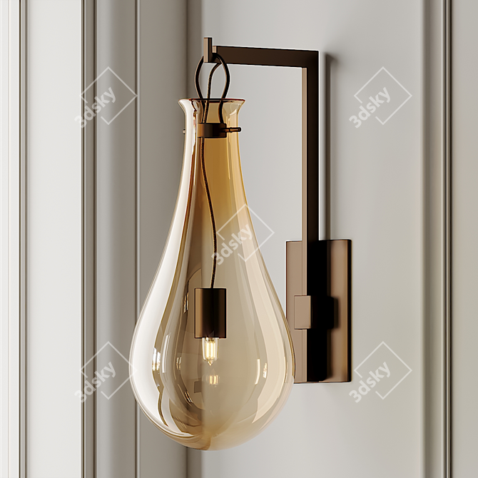 Exquisite Murano Glass Wall Light 3D model image 3