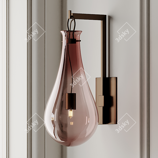 Exquisite Murano Glass Wall Light 3D model image 4