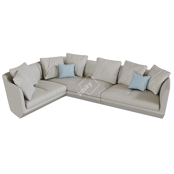 Contemporary Elegance: Aura Sectional 3D model image 1