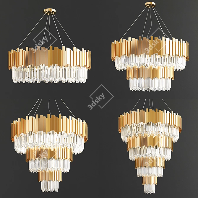 Luxurious Empire Chandelier Collection 3D model image 1