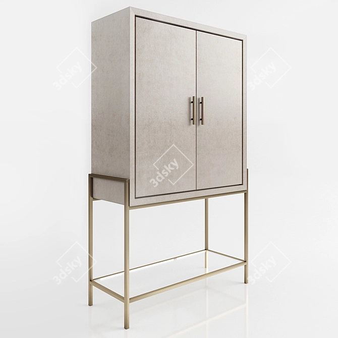 Elegant Beige Cabinet: Functional and Stylish 3D model image 1