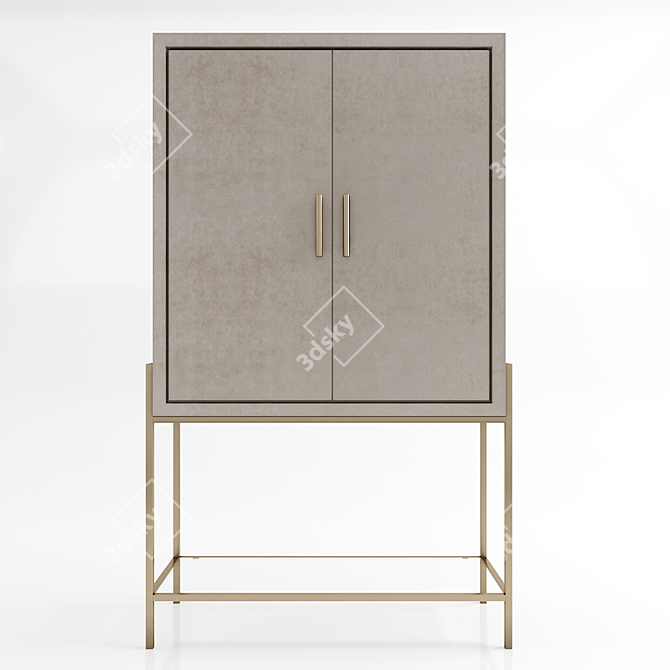 Elegant Beige Cabinet: Functional and Stylish 3D model image 2