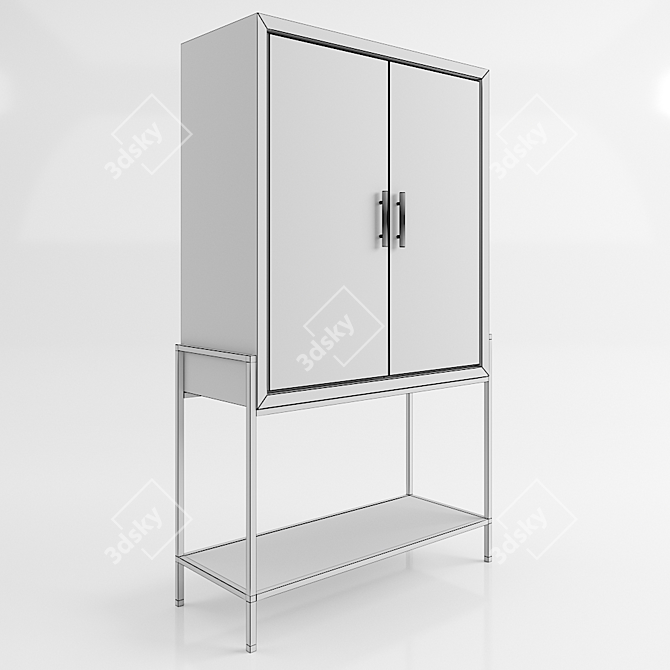 Elegant Beige Cabinet: Functional and Stylish 3D model image 3