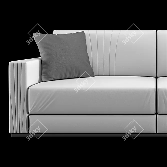 Luxury AK Leather Sofa 233x98x87cm 3D model image 2