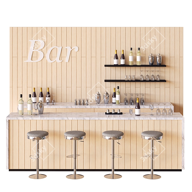 3D Decorative Bar Model 3D model image 1