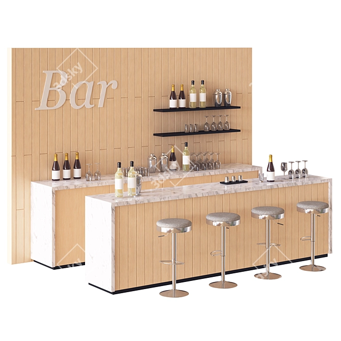 3D Decorative Bar Model 3D model image 2