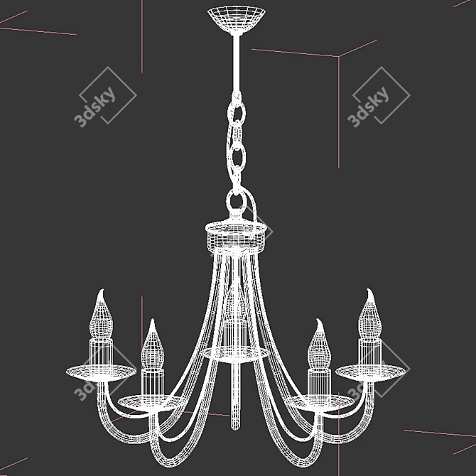 Elegant Chandelier Linda 5xE14x60W 3D model image 3