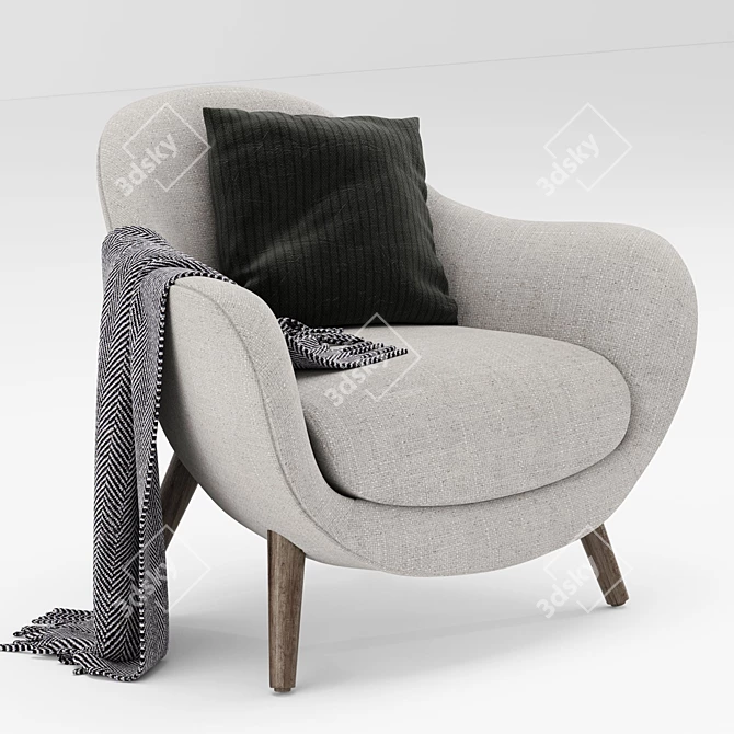 Modern Med Queen Armchair by Poliform 3D model image 2