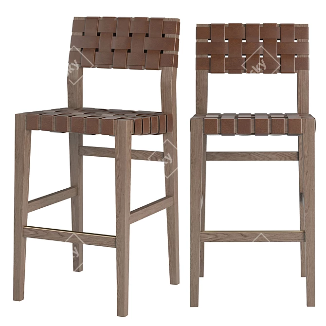 Elevate your space with Vero Leather Barstool 3D model image 1