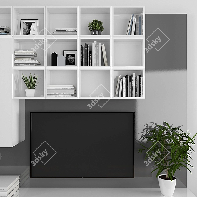 Modern TV Stand Set 065 3D model image 2