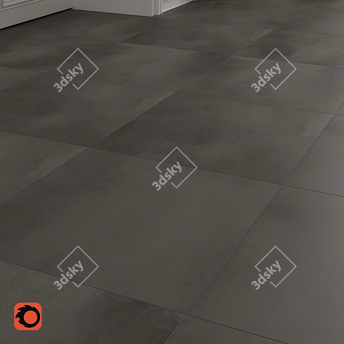 Grey Concrete Limestone Floor Tiles 3D model image 2