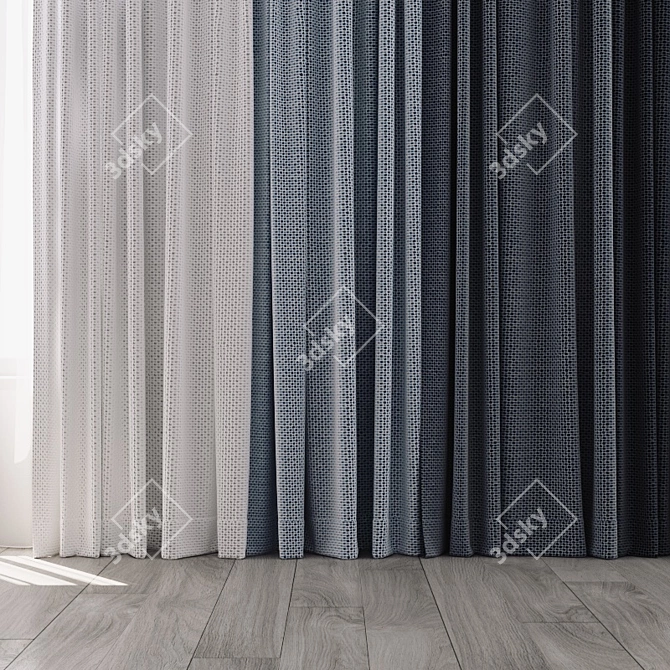 Colorful Curtain Set - 4 Options 3D model image 2