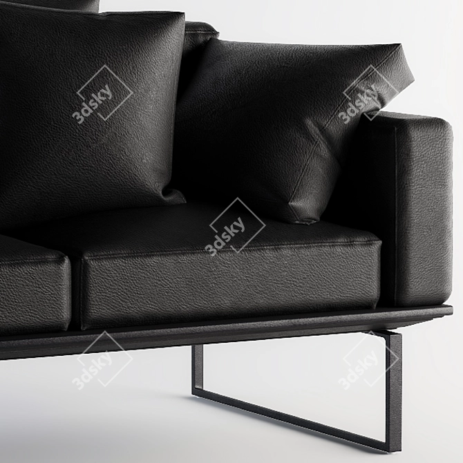 Elegant Cassina Leather Sofa 3D model image 2