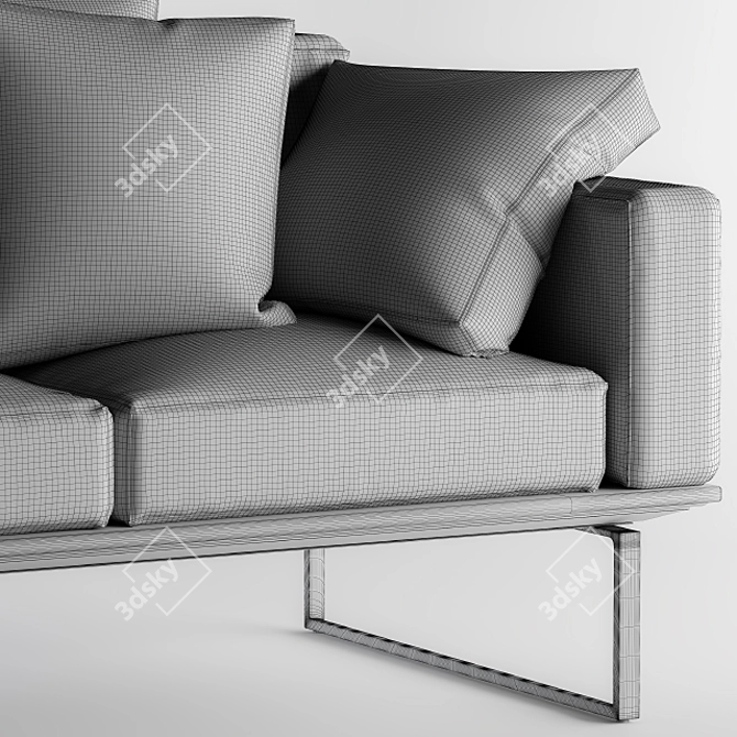 Elegant Cassina Leather Sofa 3D model image 3