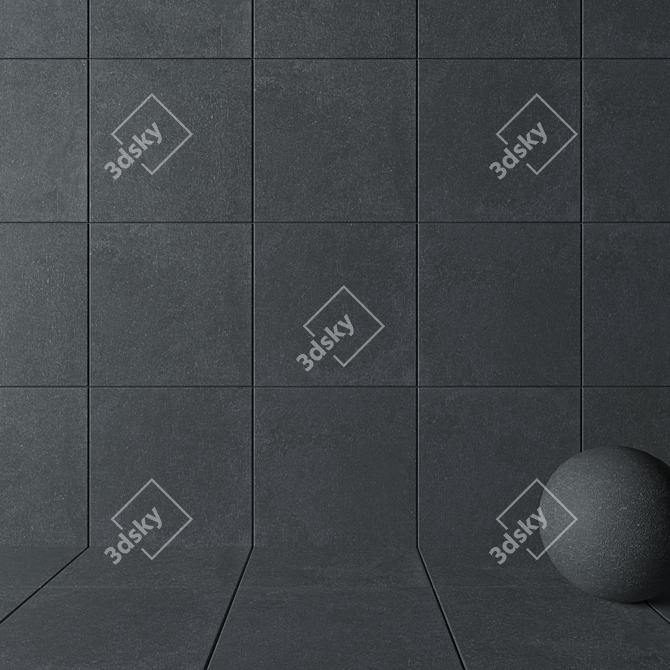 HD Multi-Texture Wall Tiles 3D model image 2