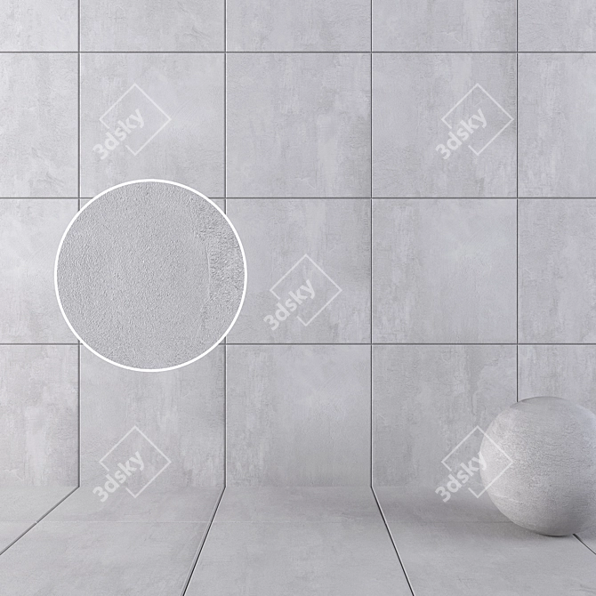 HD Multi-Texture Wall Tiles 3D model image 1