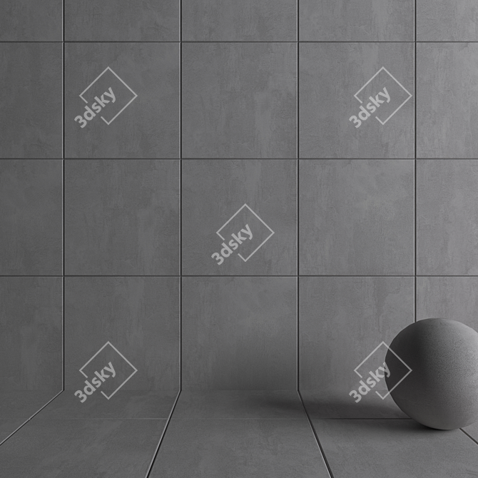 HD Multi-Texture Wall Tiles 3D model image 3