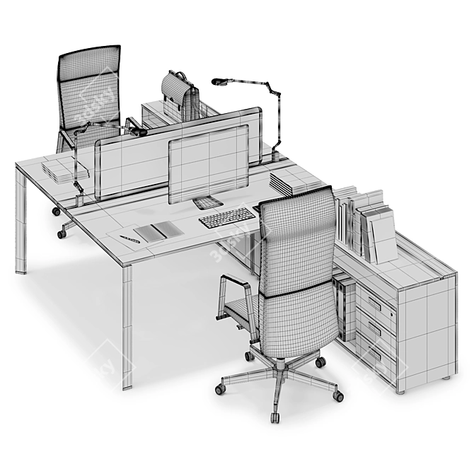 5th Element Office Workspace: Ultimate Efficiency 3D model image 3