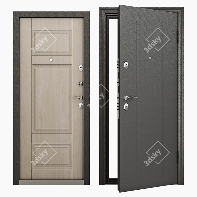 Secure and Stylish Entrance Door: Torex Delta-100 RGSO, D18 3D model image 1