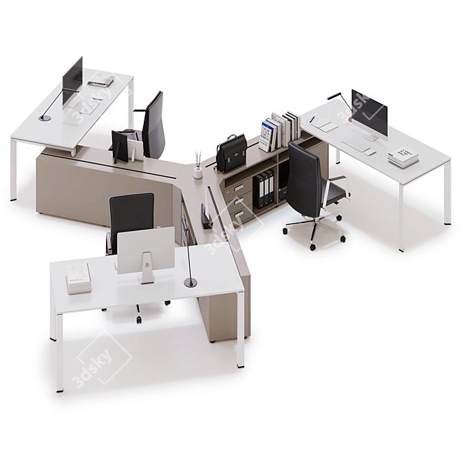 5th Element Office Workspace: The Ultimate Workstation Solution 3D model image 1