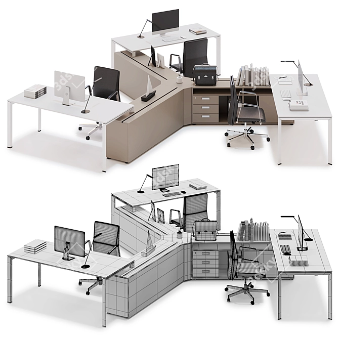 5th Element Office Workspace: The Ultimate Workstation Solution 3D model image 2