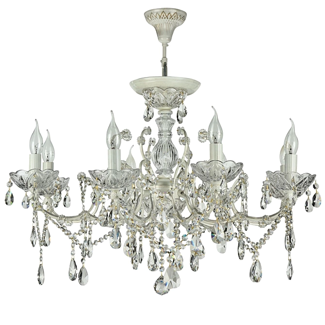 Sevilla Classic 8-Light Chandelier in Cream and Gold 3D model image 1