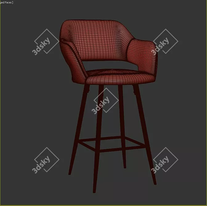 Crosby Stool: Sleek Seating Solution 3D model image 3