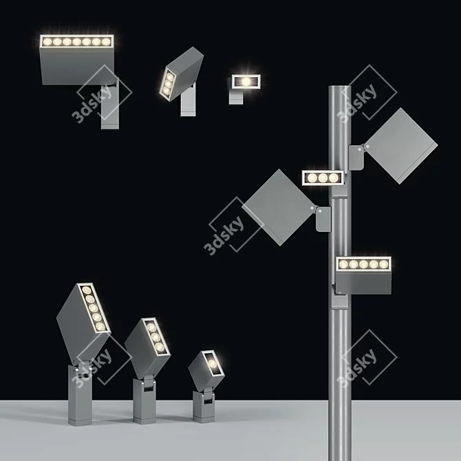 Keen Outdoor Lighting: IP65, Rotating Design 3D model image 1